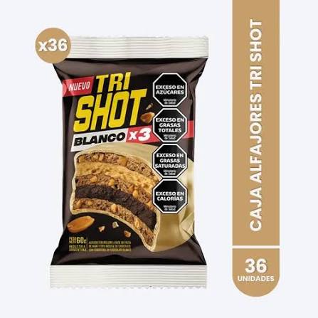 ALFAJOR TRI SHOT TRIPLE BLANCO 60GR